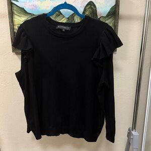 Eloquii Elegant Black Ruffle Blouse